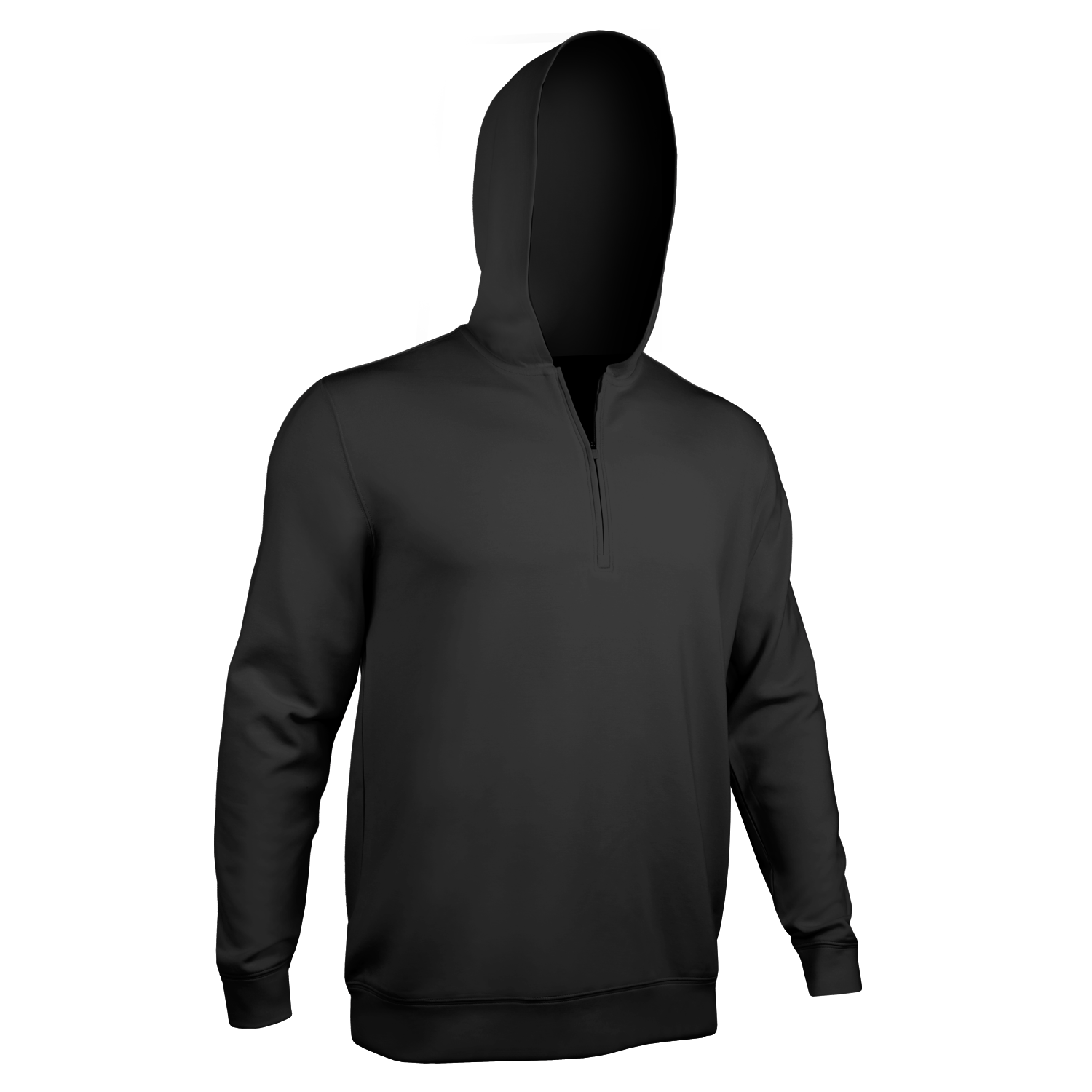 Ruxton 1/4 Zip Long Sleeve Hoodie - Black