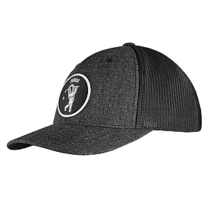 Snap Back Mesh Solid Patch Hat - Space Golf Black