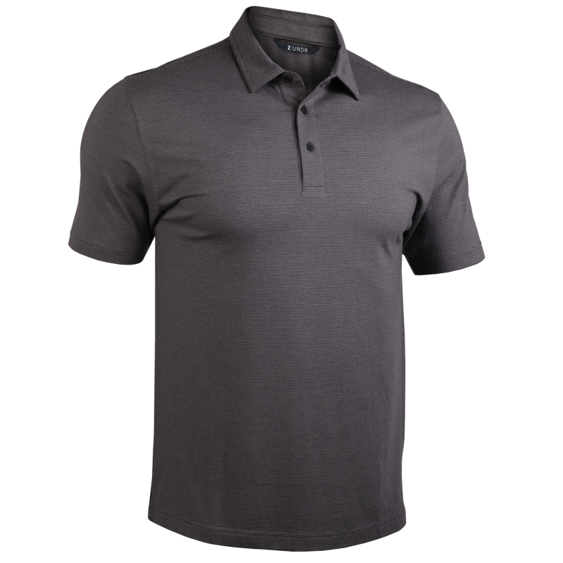 Short Sleeve Polo - The Microstripe Polo - Black Microstripe