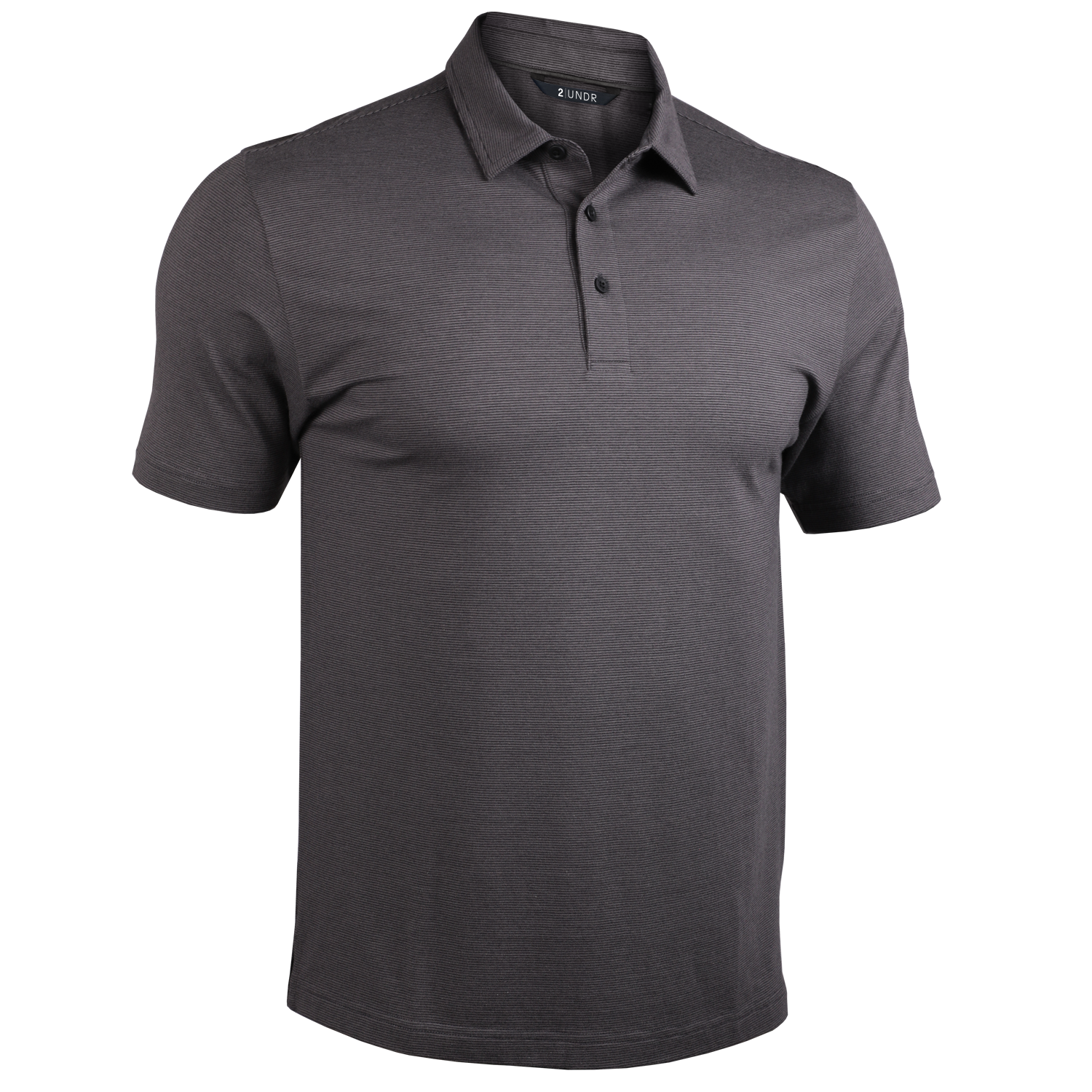 Short Sleeve Polo - The Microstripe Polo - Black Microstripe