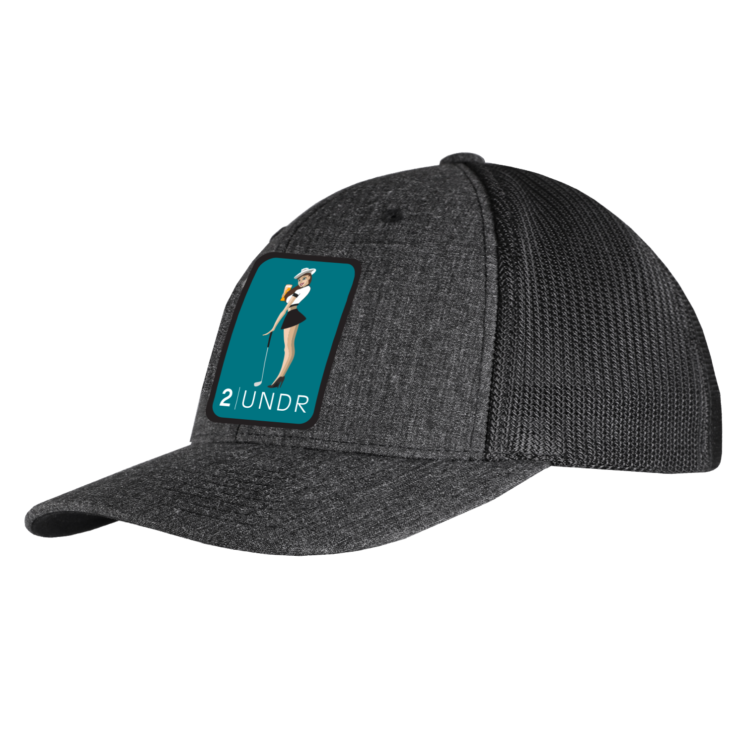Snap Back Mesh Solid Patch Hat - Cart Girl