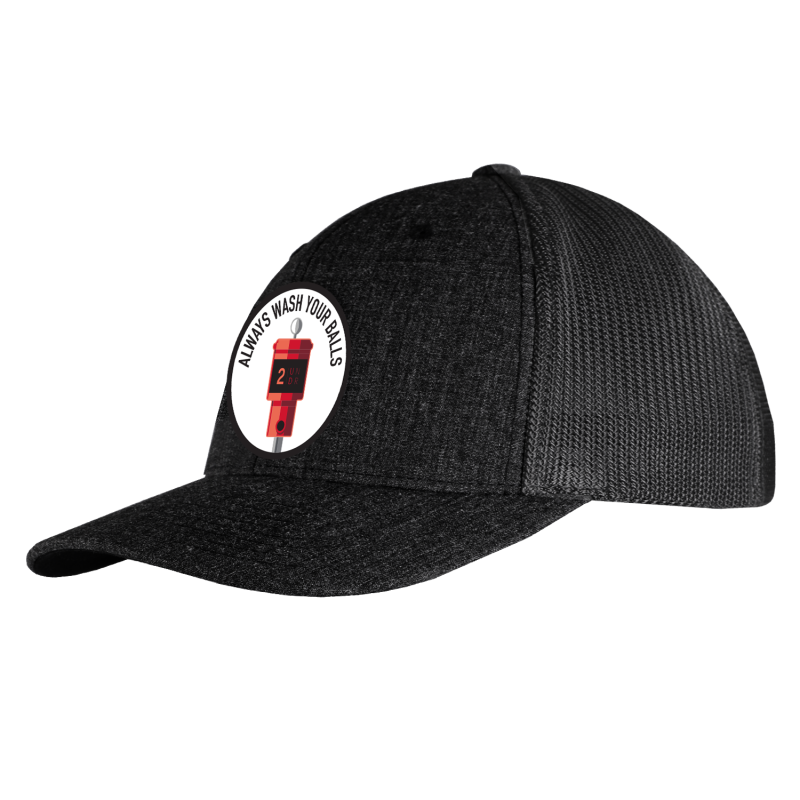 Snap Back Mesh Solid Patch Hat - Ball Washer