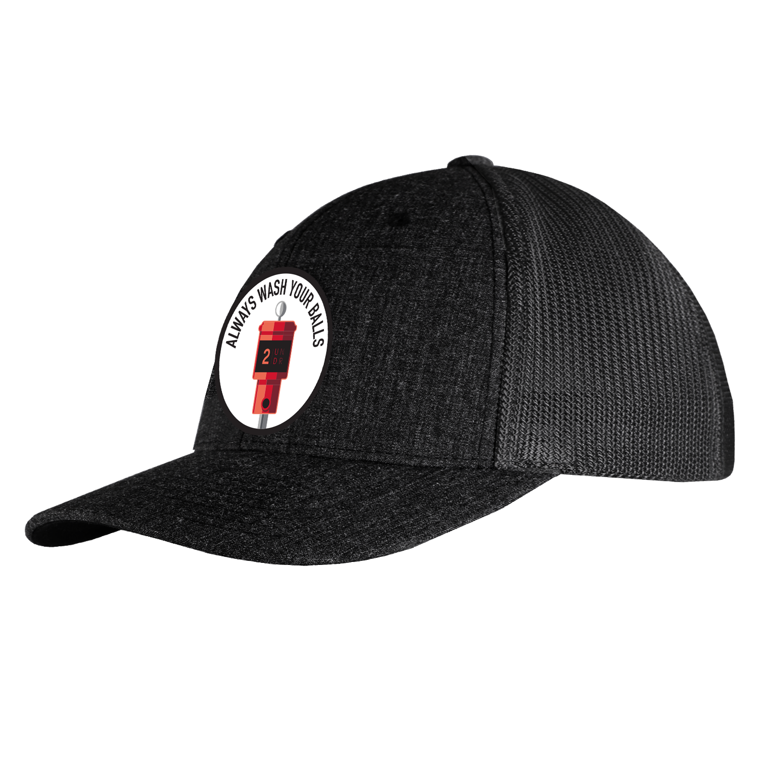 Snap Back Mesh Solid Patch Hat - Ball Washer