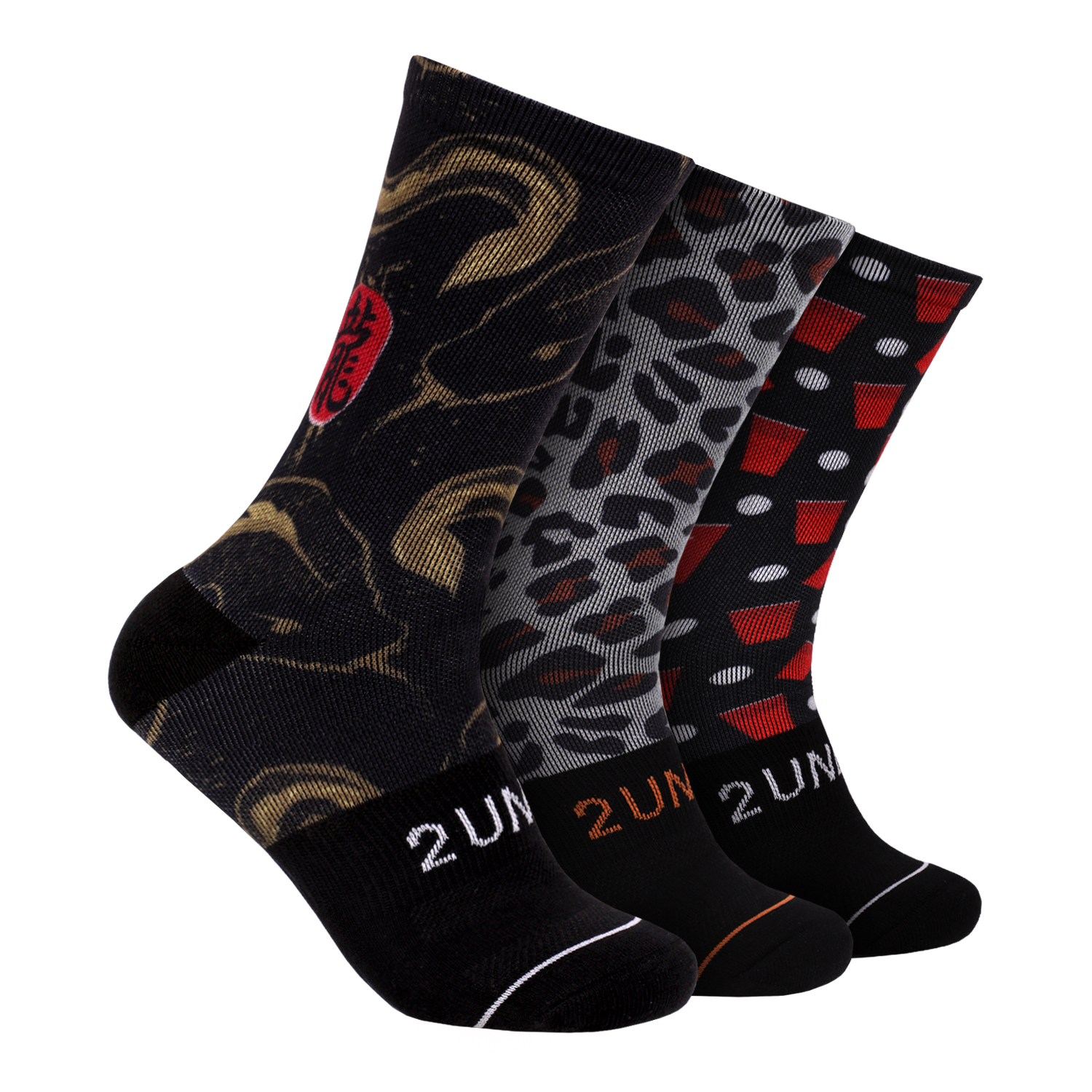 Flex Printed Crew Sock 3 Pack -  Yot Snake/Leopard/Brolympics