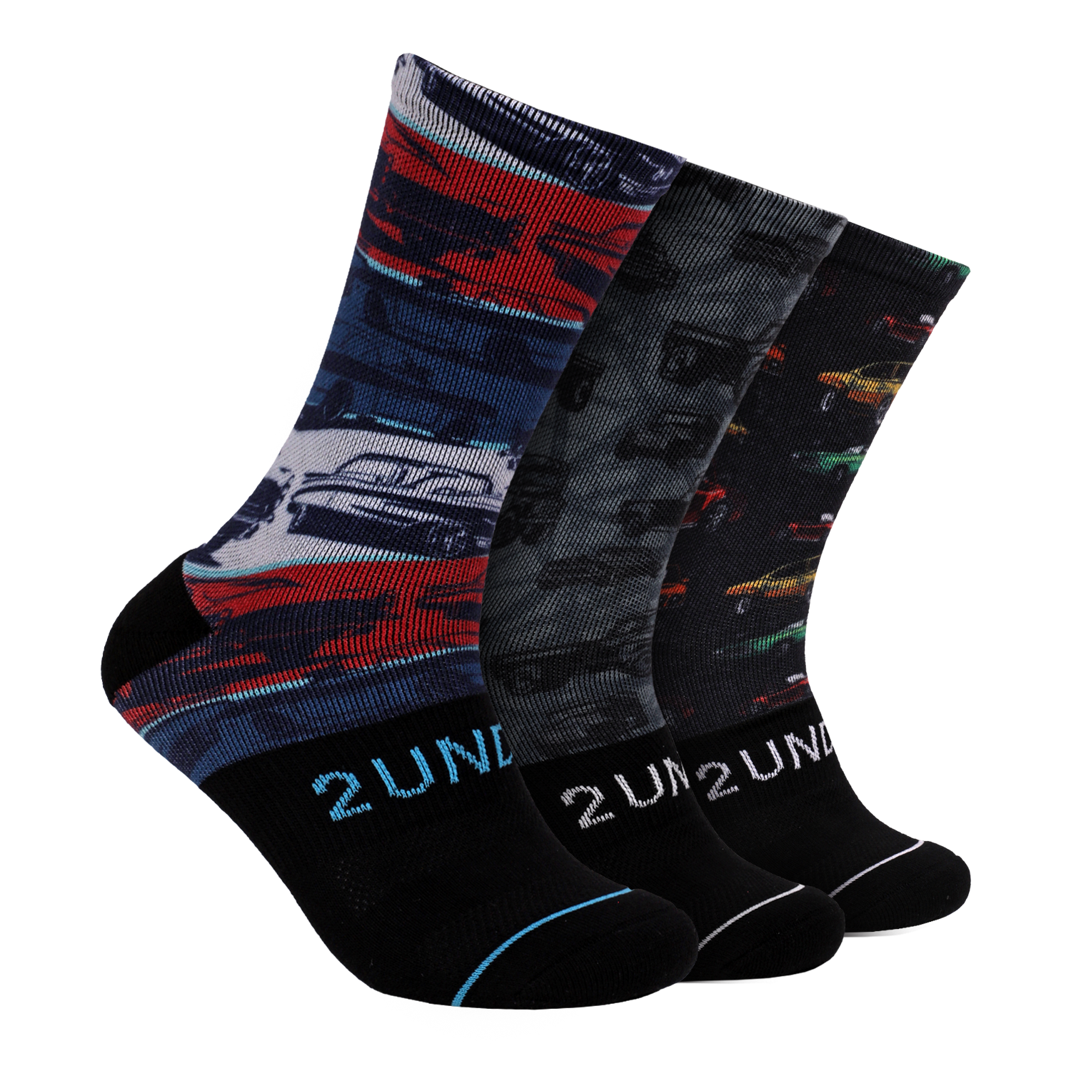 Flex Printed Crew Sock 3 Pack -  R Pace/V Muscle/Trucked