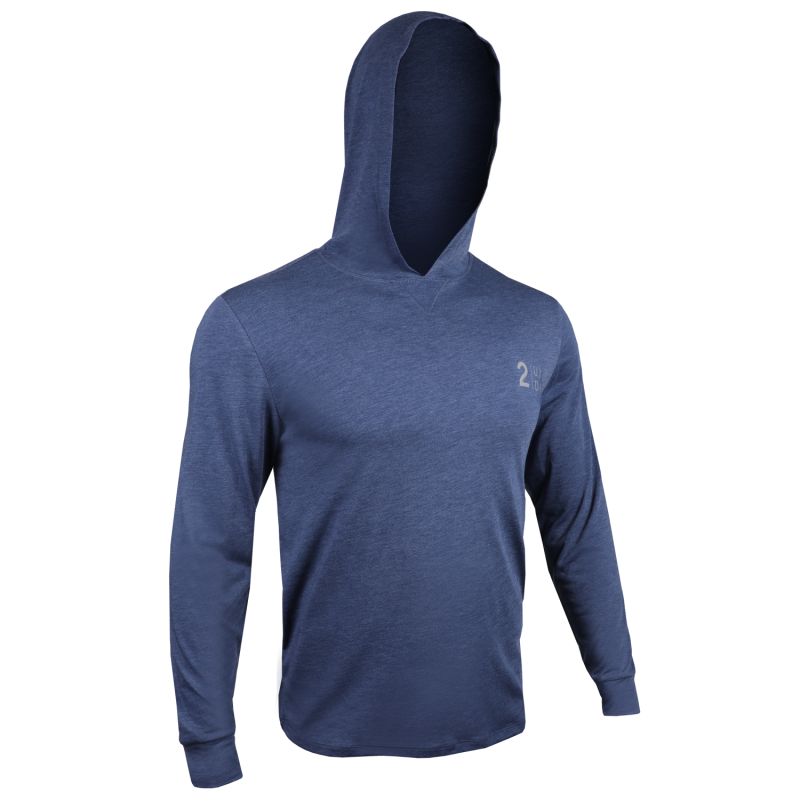 Branded All Day  LS Hooded Tee - Heathered Navy