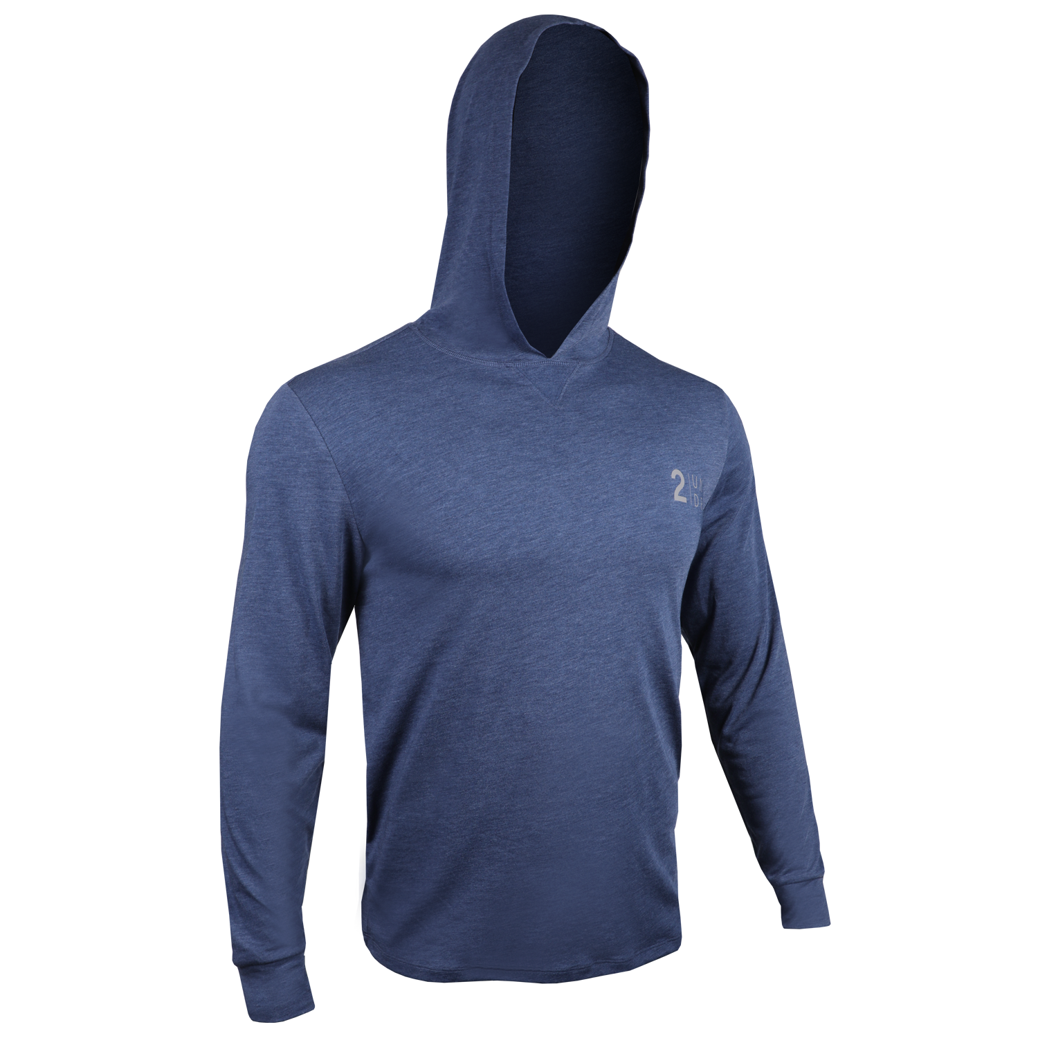 Branded All Day  LS Hooded Tee - Heathered Navy