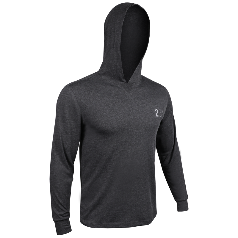 Branded All Day  LS Hooded Tee - Heathered Charcoal