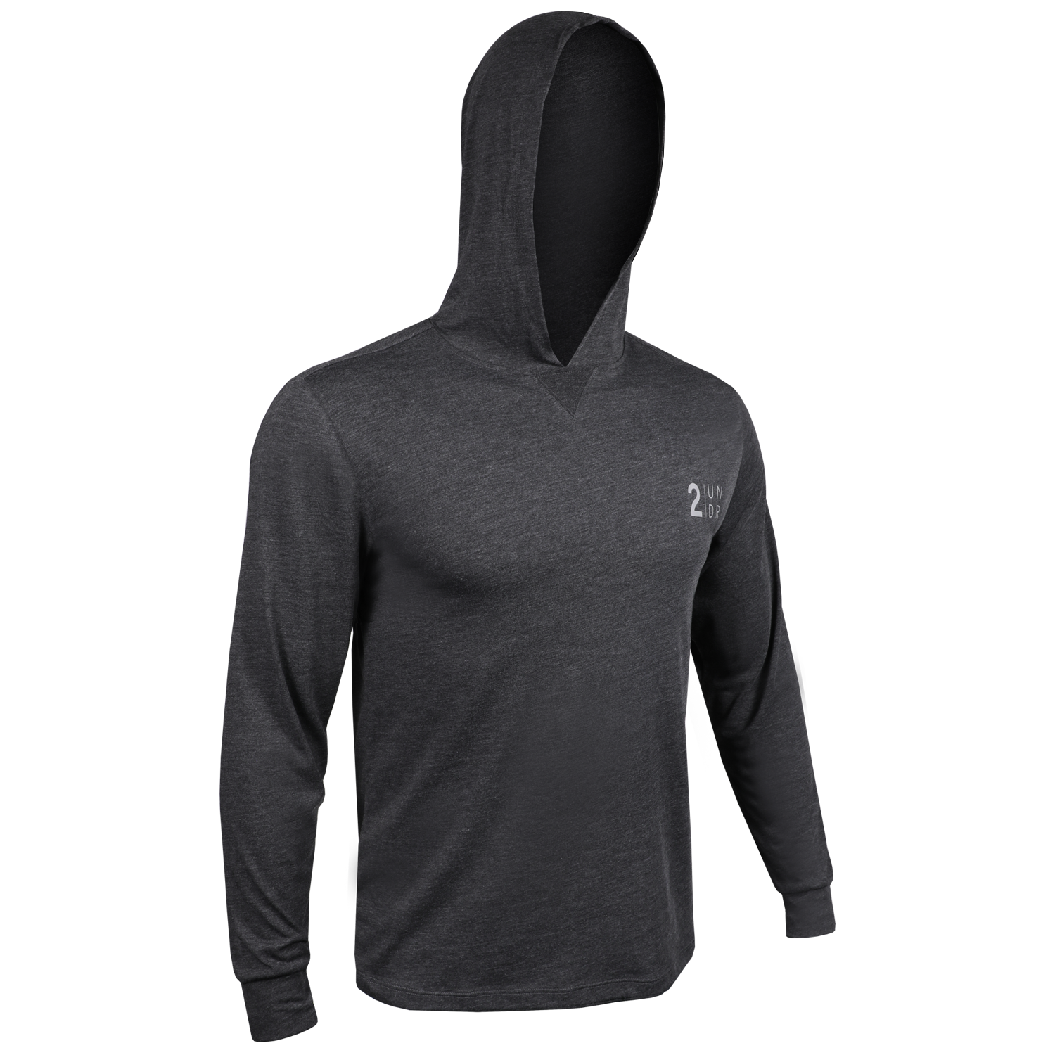 Branded All Day  LS Hooded Tee - Heathered Charcoal