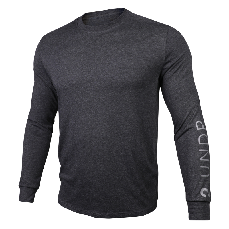 Branded All Day Long Sleeve Crew Tee - Heathered Charcoal