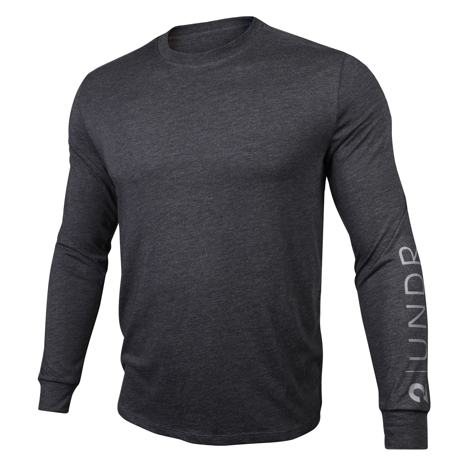 Branded All Day Long Sleeve Crew Tee - Heathered Charcoal