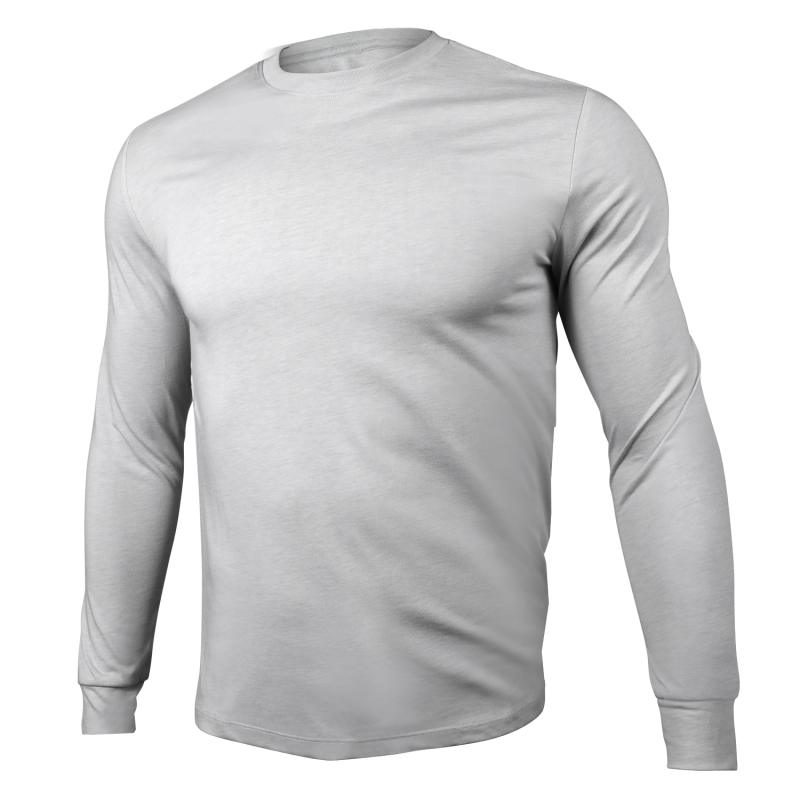 All Day Long Sleeve Crew Tee - Heathered Grey