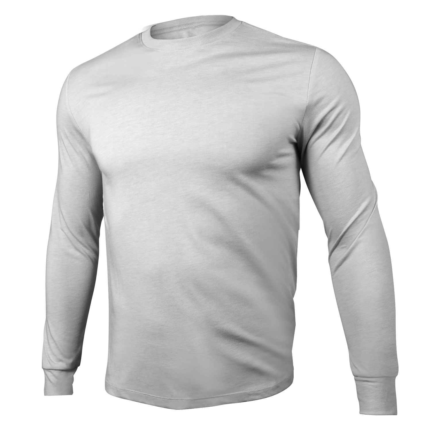 All Day Long Sleeve Crew Tee - Heathered Grey