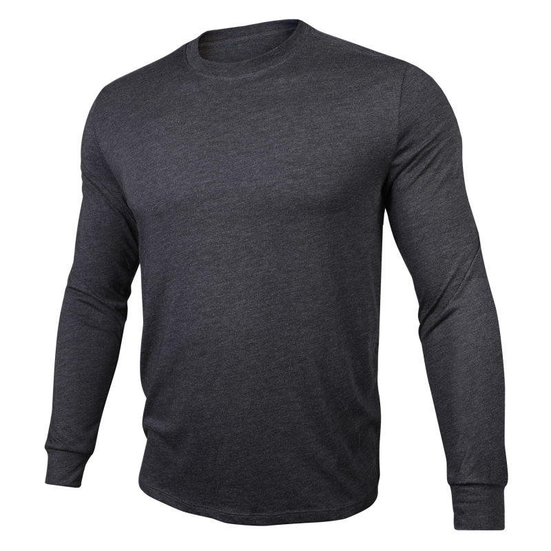 All Day Long Sleeve Crew Tee - Heathered Charcoal