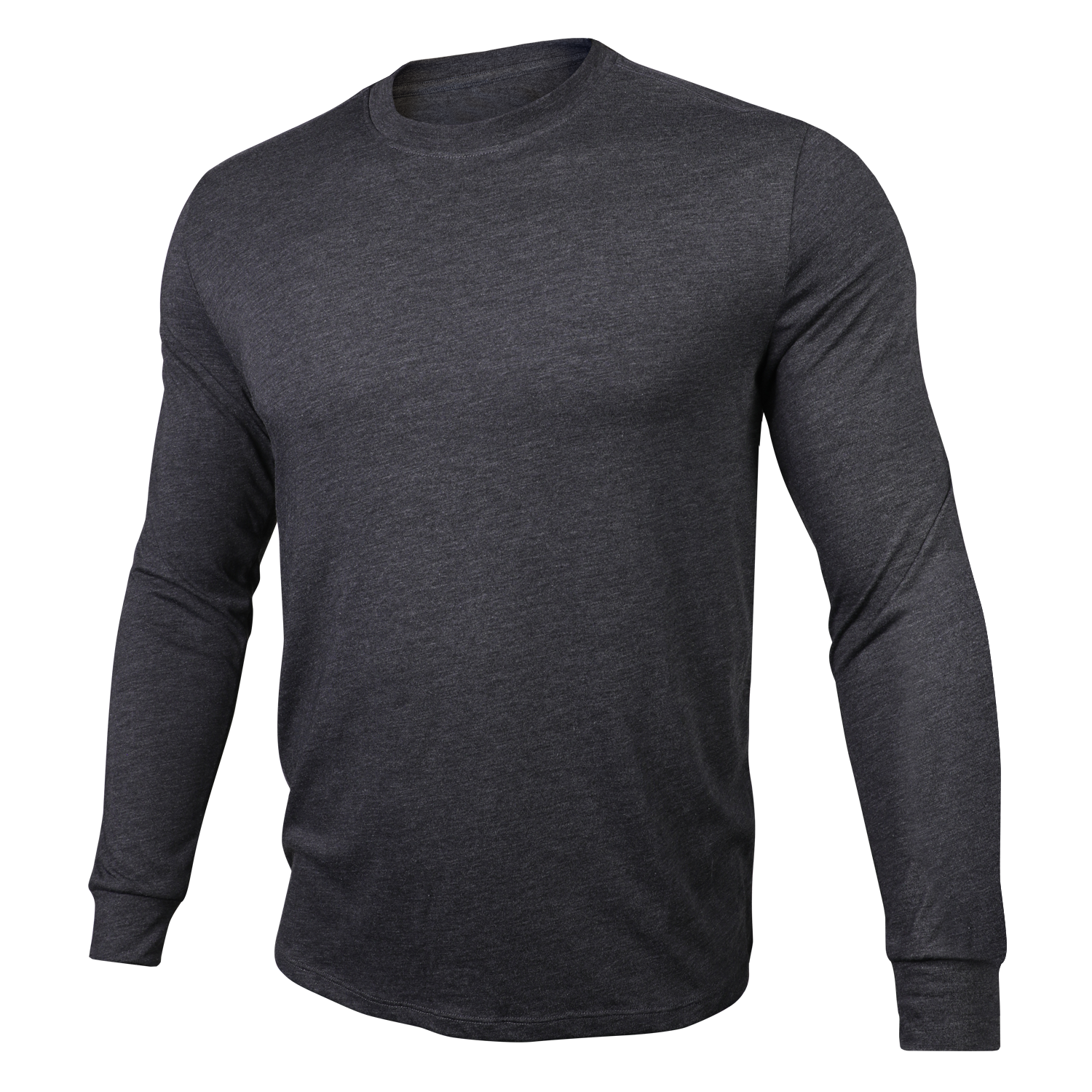 All Day Long Sleeve Crew Tee - Heathered Charcoal