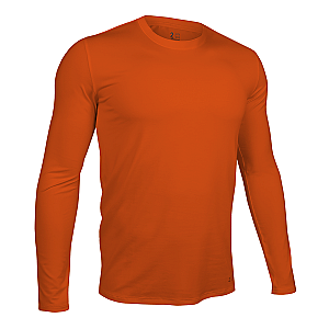 Luxury Long Sleeve Crew Tee - Deep Orange