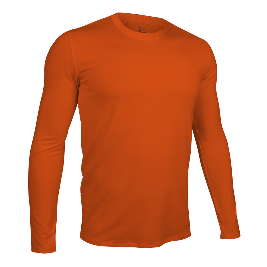 Luxury Long Sleeve Crew Tee - Deep Orange