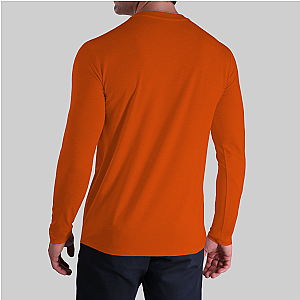 Luxury Long Sleeve Crew Tee - Deep Orange