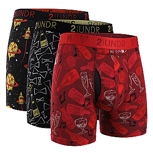 Swing Shift 6" Boxer Brief - 3 Pack Boxset - Pizza/Best Man/Valentinto