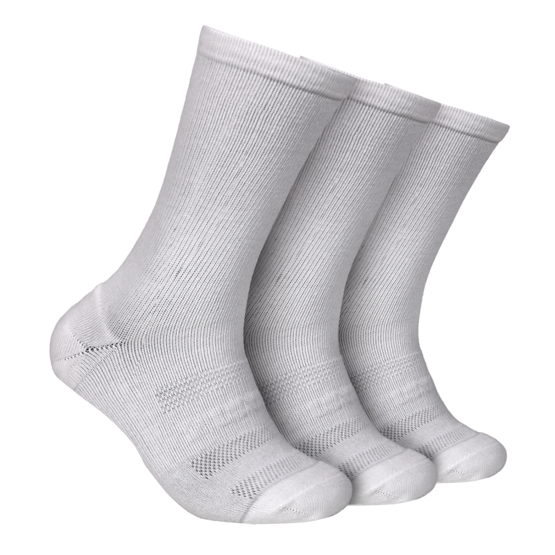 Sport Crew Sock - Solid White - 3 Pack