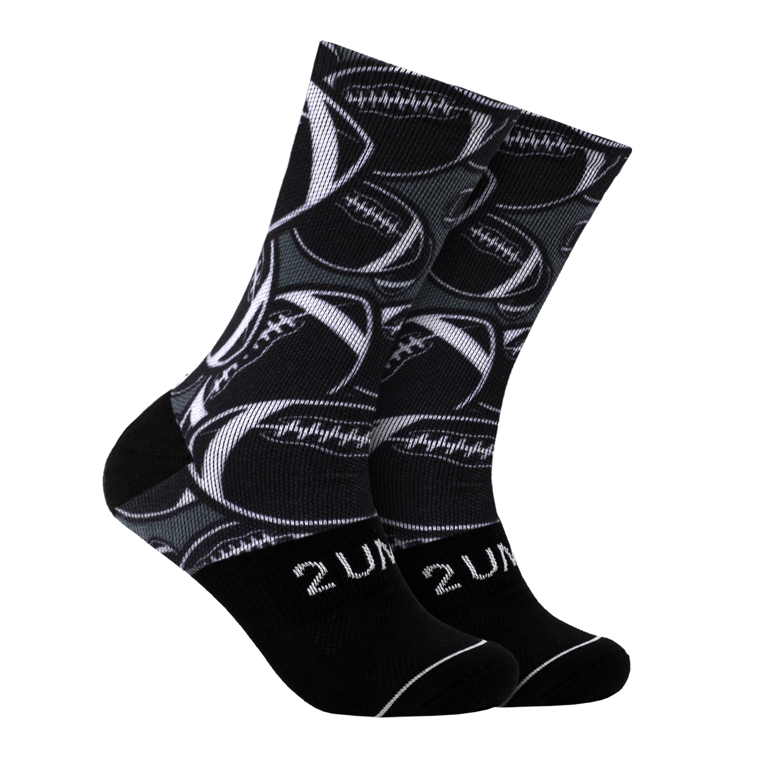 Flex Printed Crew Sock - Grid Iron