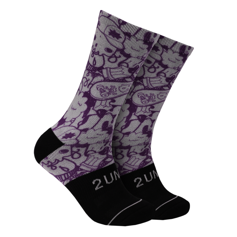 Flex Printed Crew Sock - Skulled