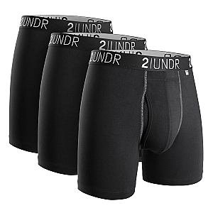 Swing Shift 6" Boxer Brief - 3 Pack Boxset - Black