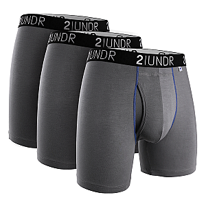 Swing Shift 6" Boxer Brief - 3 Pack Boxset - Grey