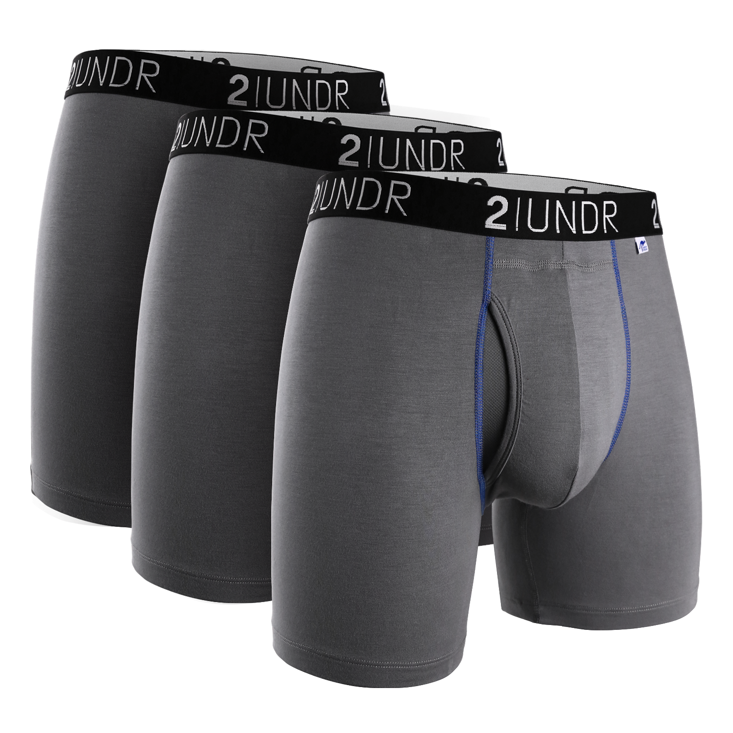 Swing Shift 6" Boxer Brief - 3 Pack Boxset - Grey
