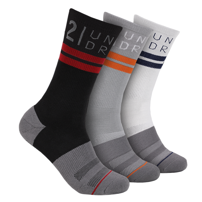 Sport Crew Sock - Black/Grey/White - 3 Pack