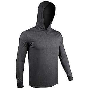 Luxury Long Sleeve Hooded Tee - Charcoal