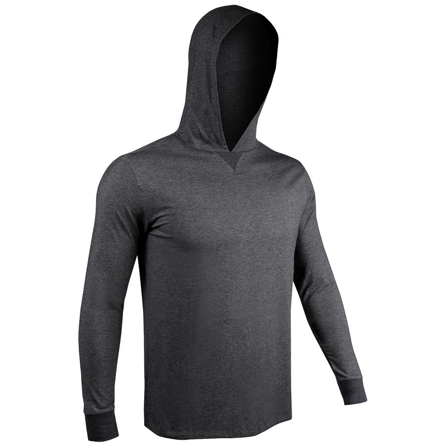 Luxury Long Sleeve Hooded Tee - Charcoal