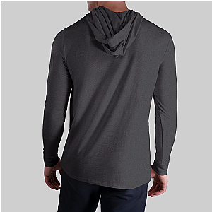 Luxury Long Sleeve Hooded Tee - Charcoal