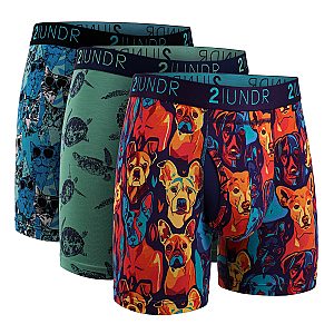 Swing Shift 6" Boxer Brief - 3 Pack Boxset - Friend/Turtle/Kitty
