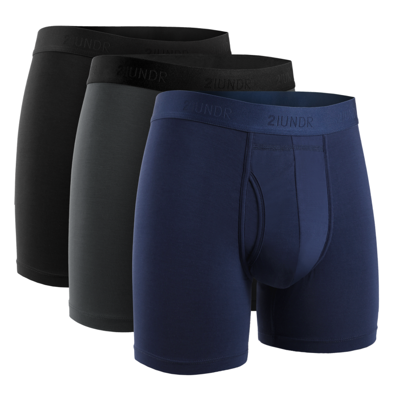 Day Shift 6" Boxer Brief - Black/Grey/Navy - 3 Pack Boxset
