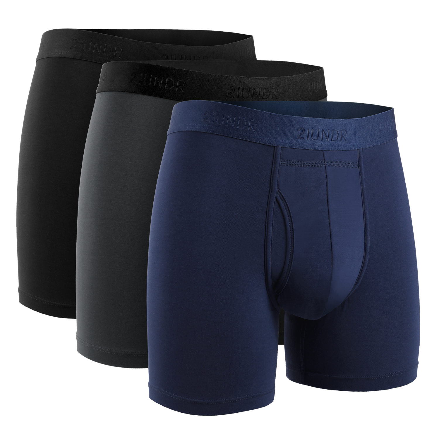 Day Shift 6" Boxer Brief - Black/Grey/Navy - 3 Pack Boxset