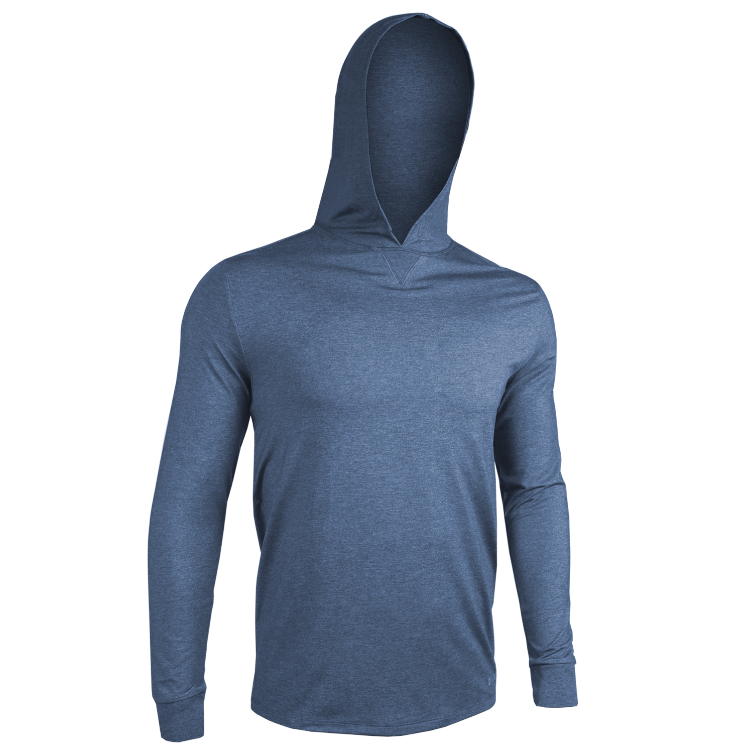 Luxury Long Sleeve Hooded Tee - Heathered Indigo