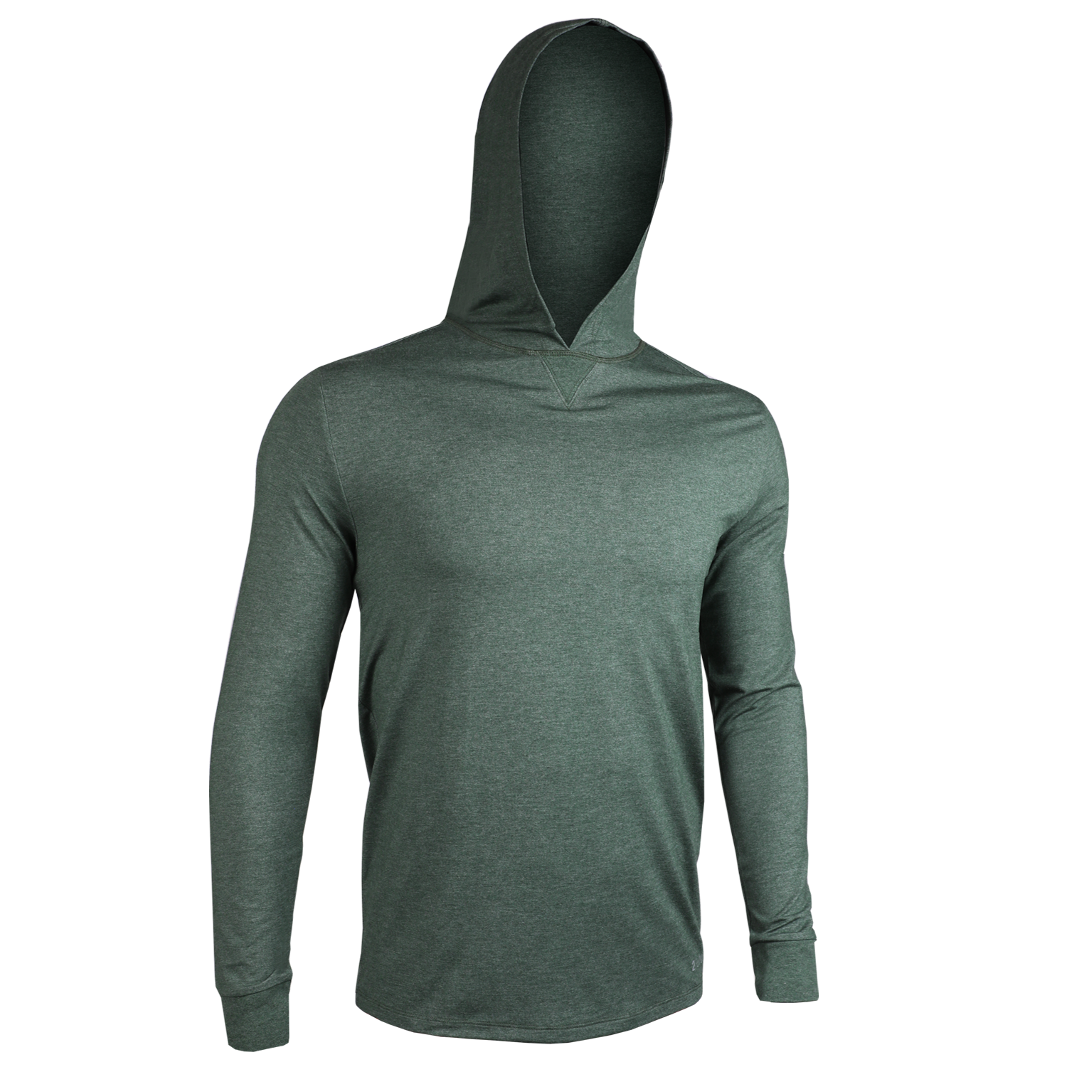 Luxury Long Sleeve Hooded Tee - Heathered Forest Green