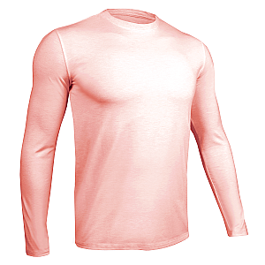 Luxury Long Sleeve Crew Tee - Heathered Salmon