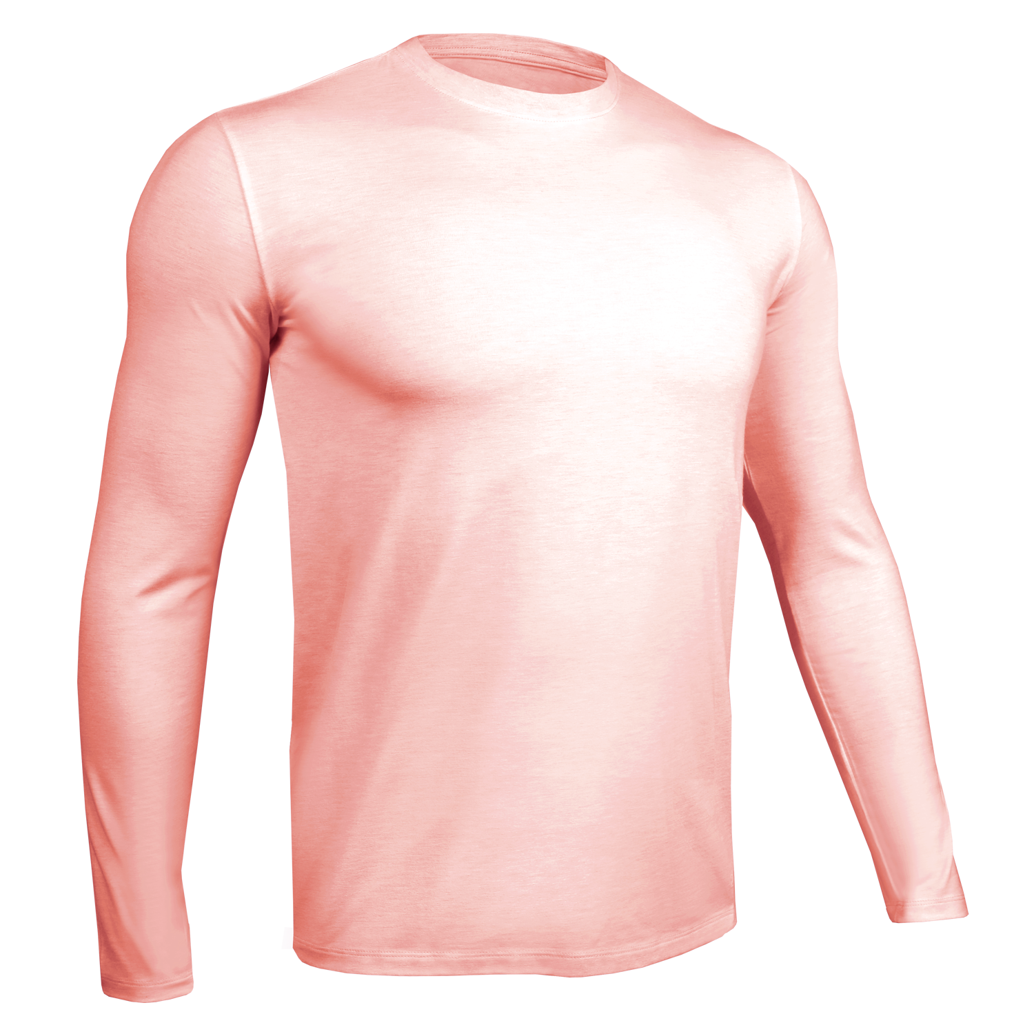 Luxury Long Sleeve Crew Tee - Heathered Salmon