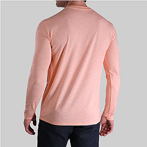 Luxury Long Sleeve Crew Tee - Heathered Salmon