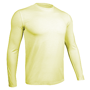Luxury Long Sleeve Crew Tee - Heathered Yellow