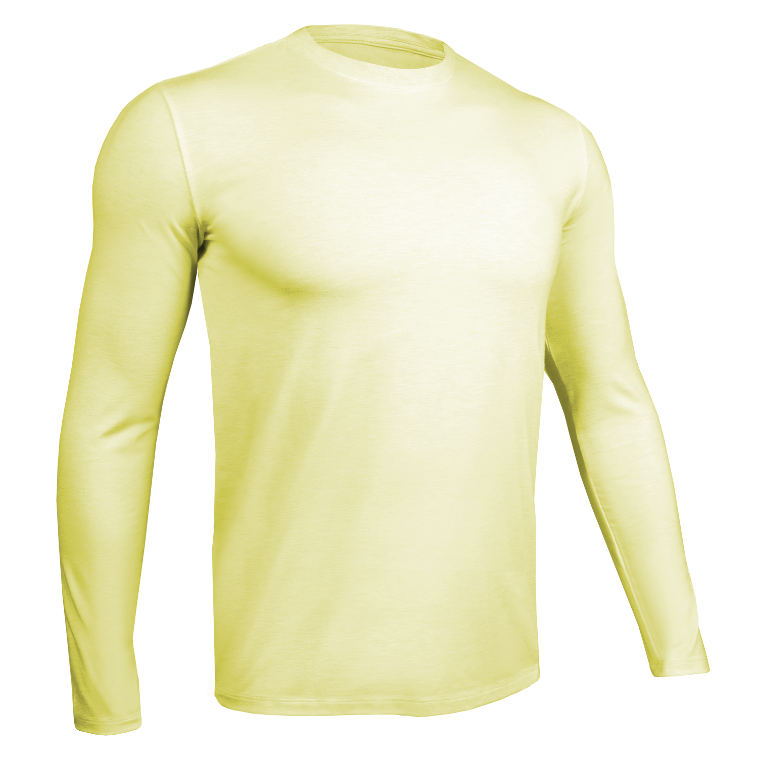 Luxury Long Sleeve Crew Tee - Heathered Yellow