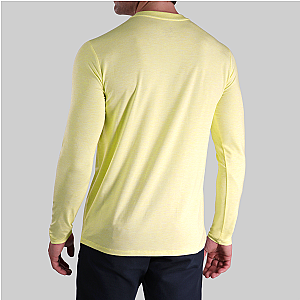 Luxury Long Sleeve Crew Tee - Heathered Yellow