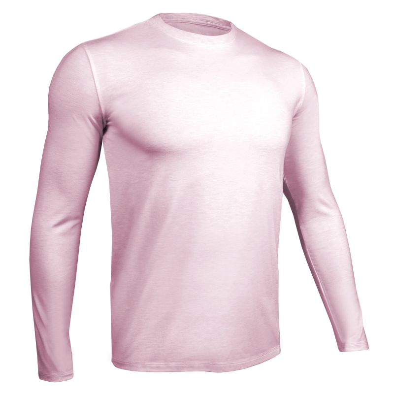 Luxury Long Sleeve Crew Tee - Heathered Pink