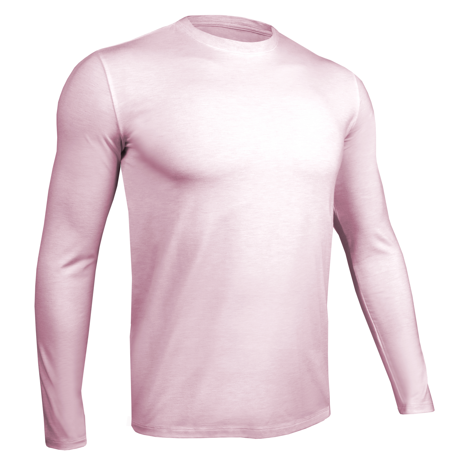 Luxury Long Sleeve Crew Tee - Heathered Pink