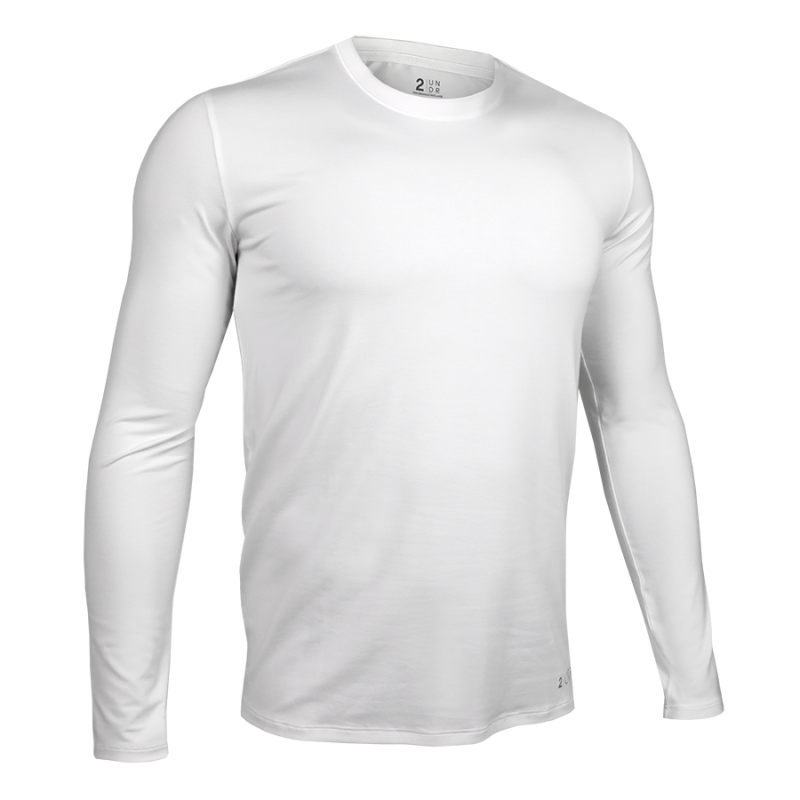 Luxury Long Sleeve Crew Tee - White
