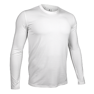Luxury Long Sleeve Crew Tee - White