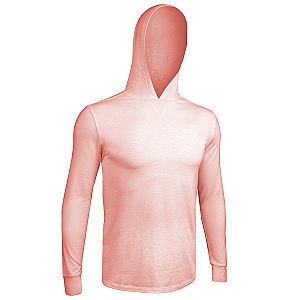 Luxury Long Sleeve Hooded Tee - Heathered Salmon