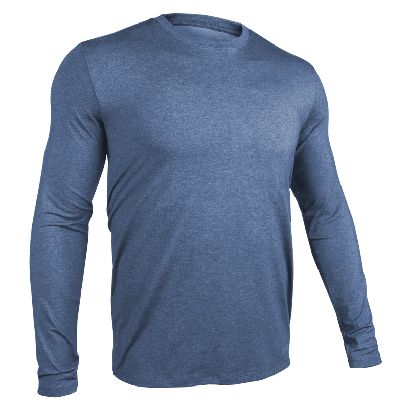 Luxury Long Sleeve Crew Tee - Heathered Indigo